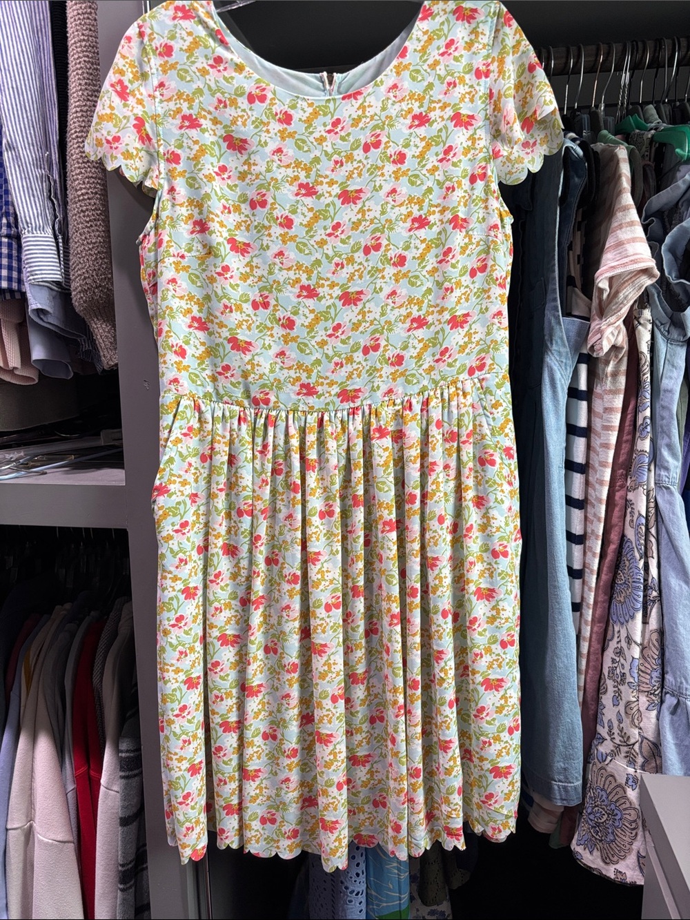 Matilda Jane Mint Dress with Pink and Yellow Floral Print
